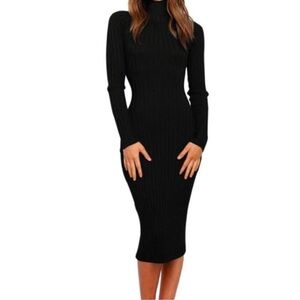 bebe knit alpaca wool blend turtleneck sweater dress